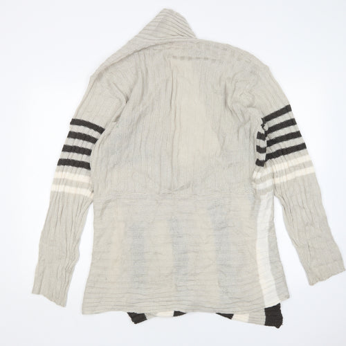 Tamnoon Womens Multicoloured V-Neck Striped Acrylic Cardigan Jumper Size L