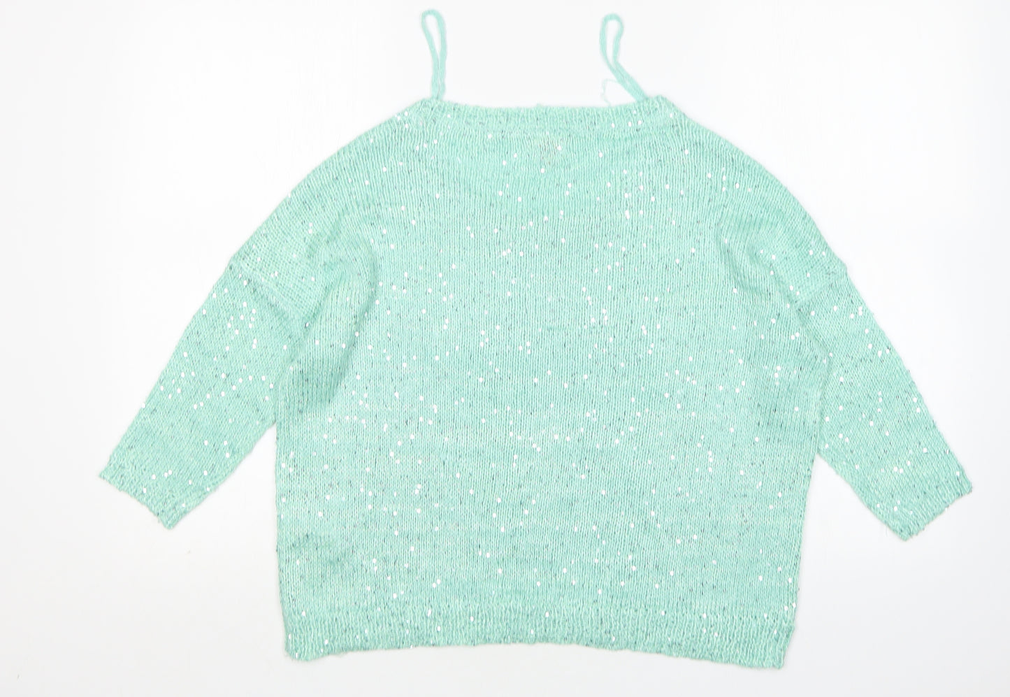 Only Womens Green Round Neck  Acrylic Pullover Jumper Size M