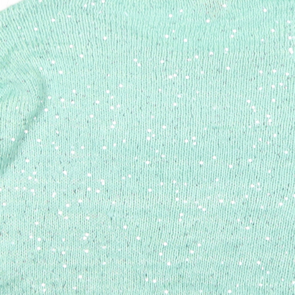 Only Womens Green Round Neck  Acrylic Pullover Jumper Size M