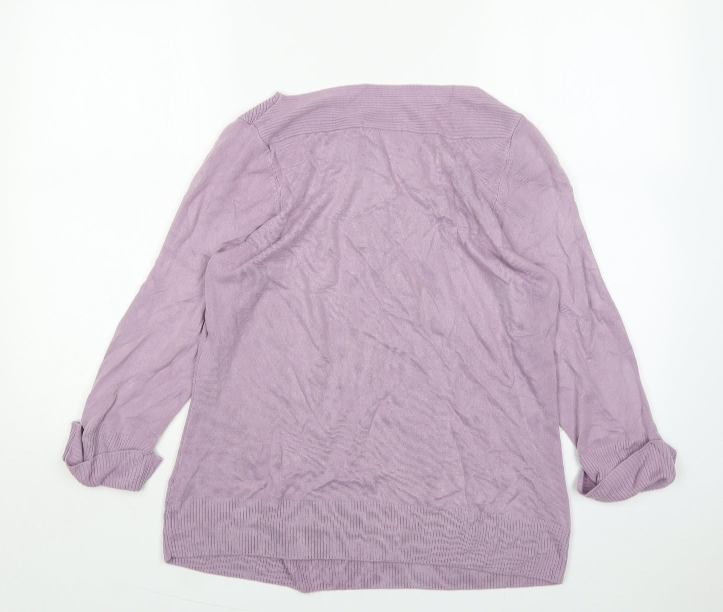 M&S Womens Purple Round Neck  Acrylic Pullover Jumper Size 20