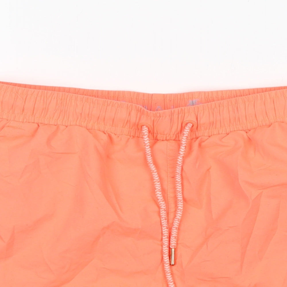 Cedar Wood State Mens Orange  Polyester Athletic Shorts Size S L6 in Regular