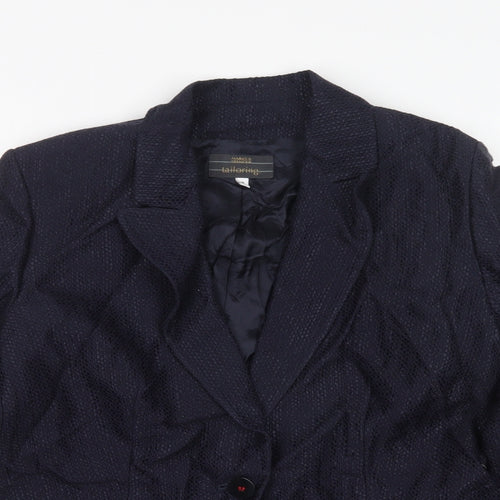 M&S Womens Blue  Viscose Jacket Suit Jacket Size 16