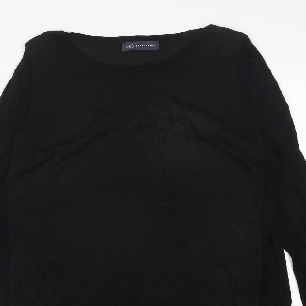 M&S Womens Multicoloured Round Neck  Acrylic Pullover Jumper Size 12