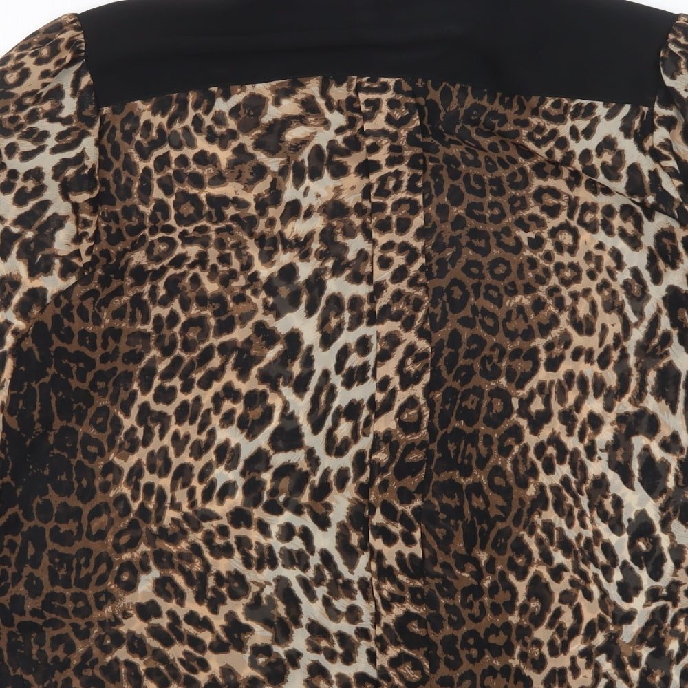Papaya Womens Multicoloured Animal Print Polyester Basic Button-Up Size 18 Collared