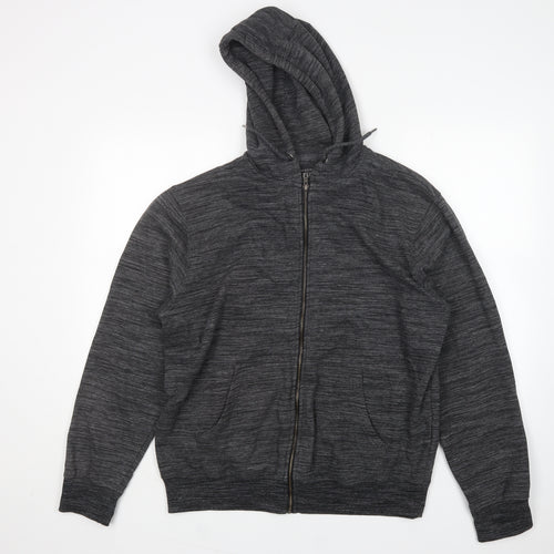 F&F Mens Grey  Cotton Full Zip Hoodie Size XL