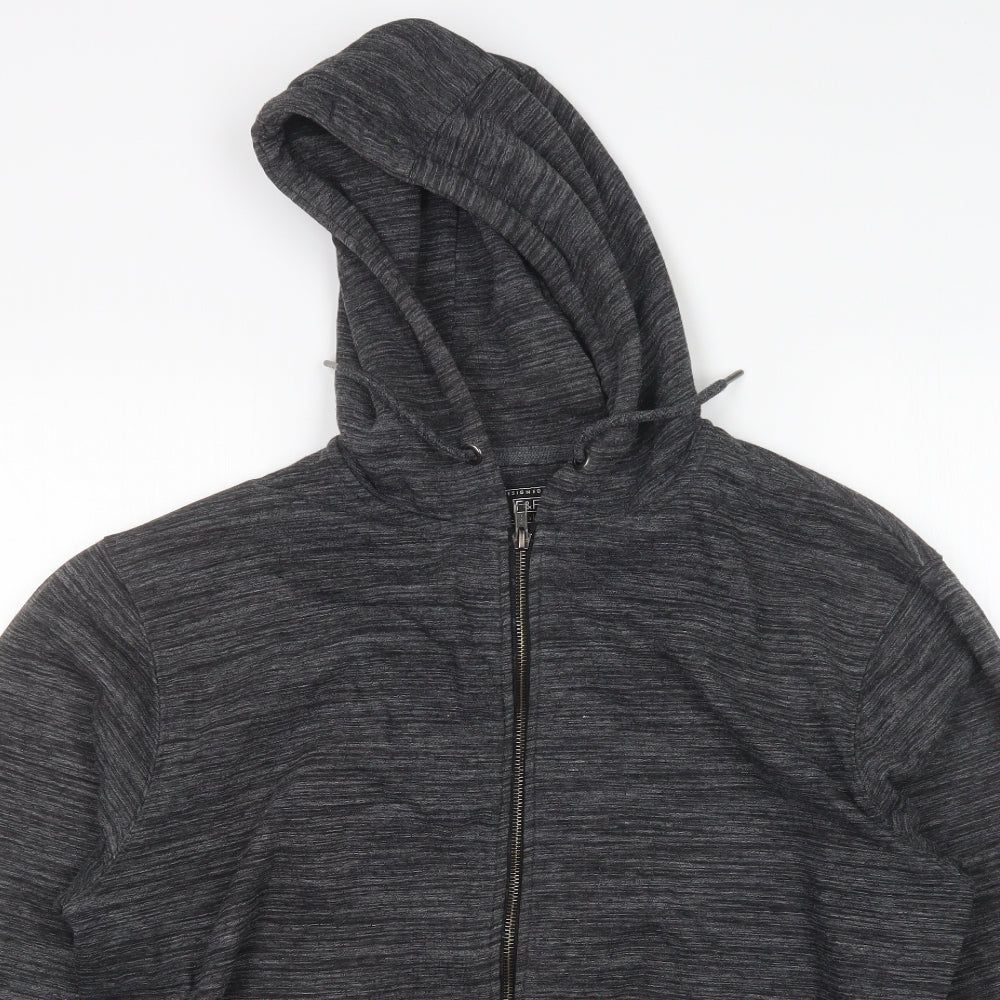F&F Mens Grey  Cotton Full Zip Hoodie Size XL