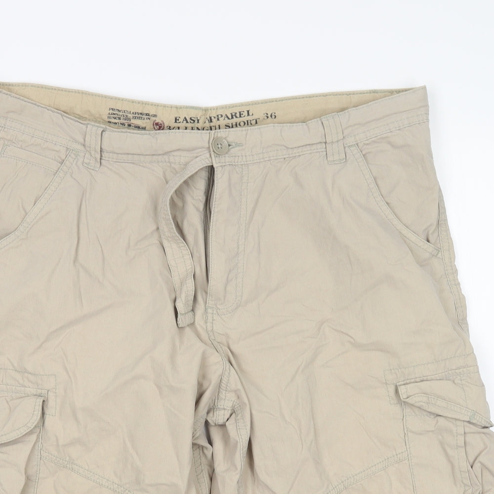 Matalan Mens Beige  Cotton Cargo Shorts Size 36 L15 in Regular