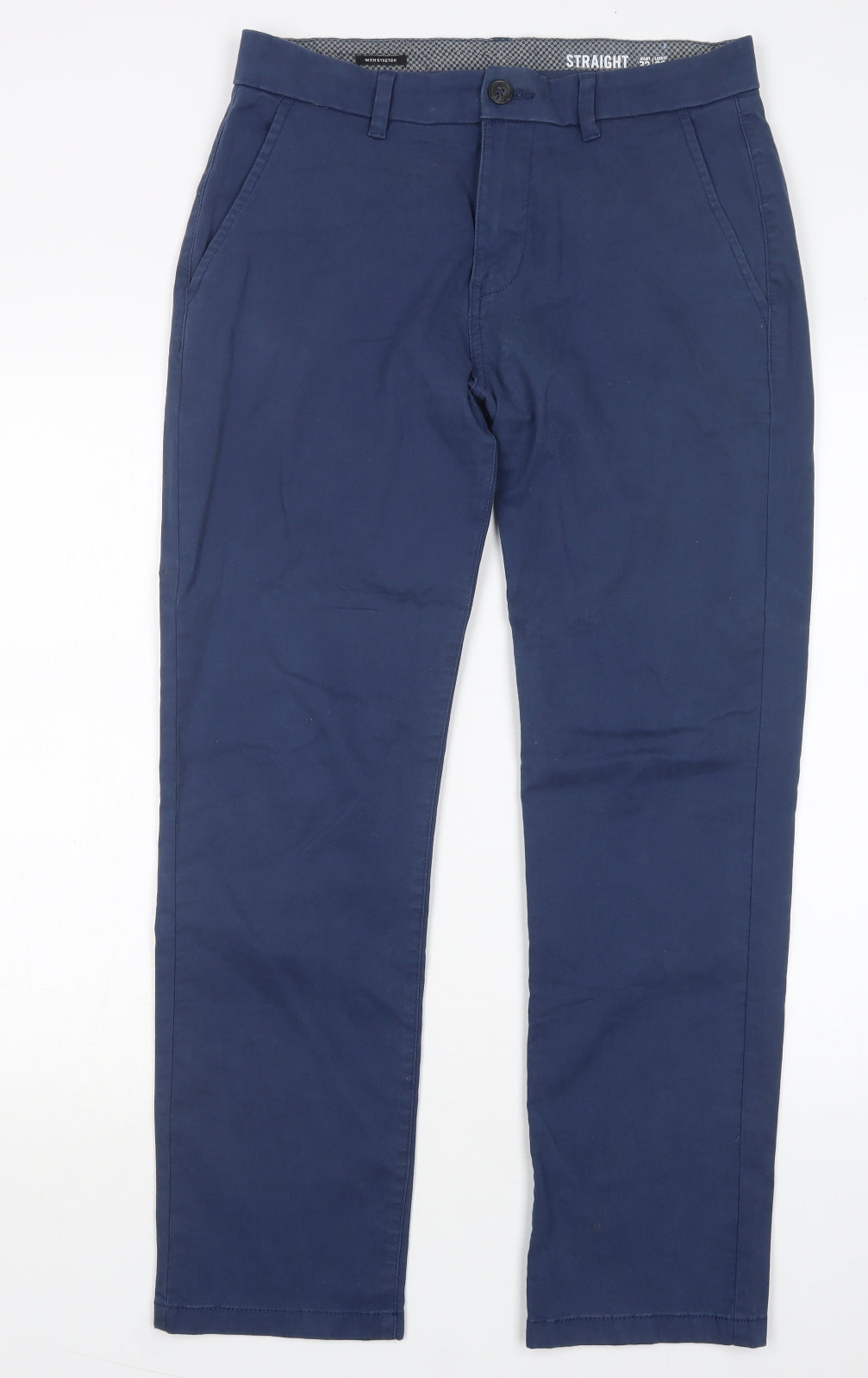 F&F Mens Blue  Cotton Chino Trousers Size 32 L30 in Regular