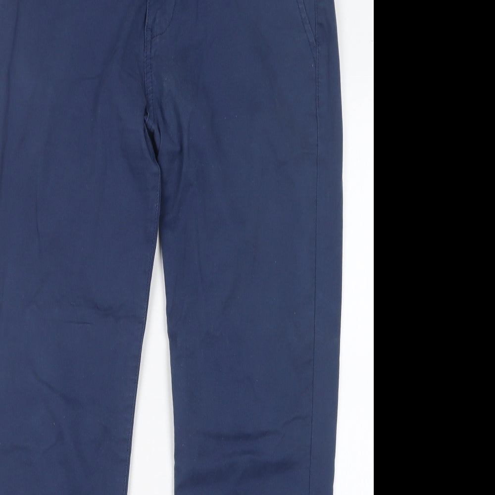 F&F Mens Blue  Cotton Chino Trousers Size 32 L30 in Regular