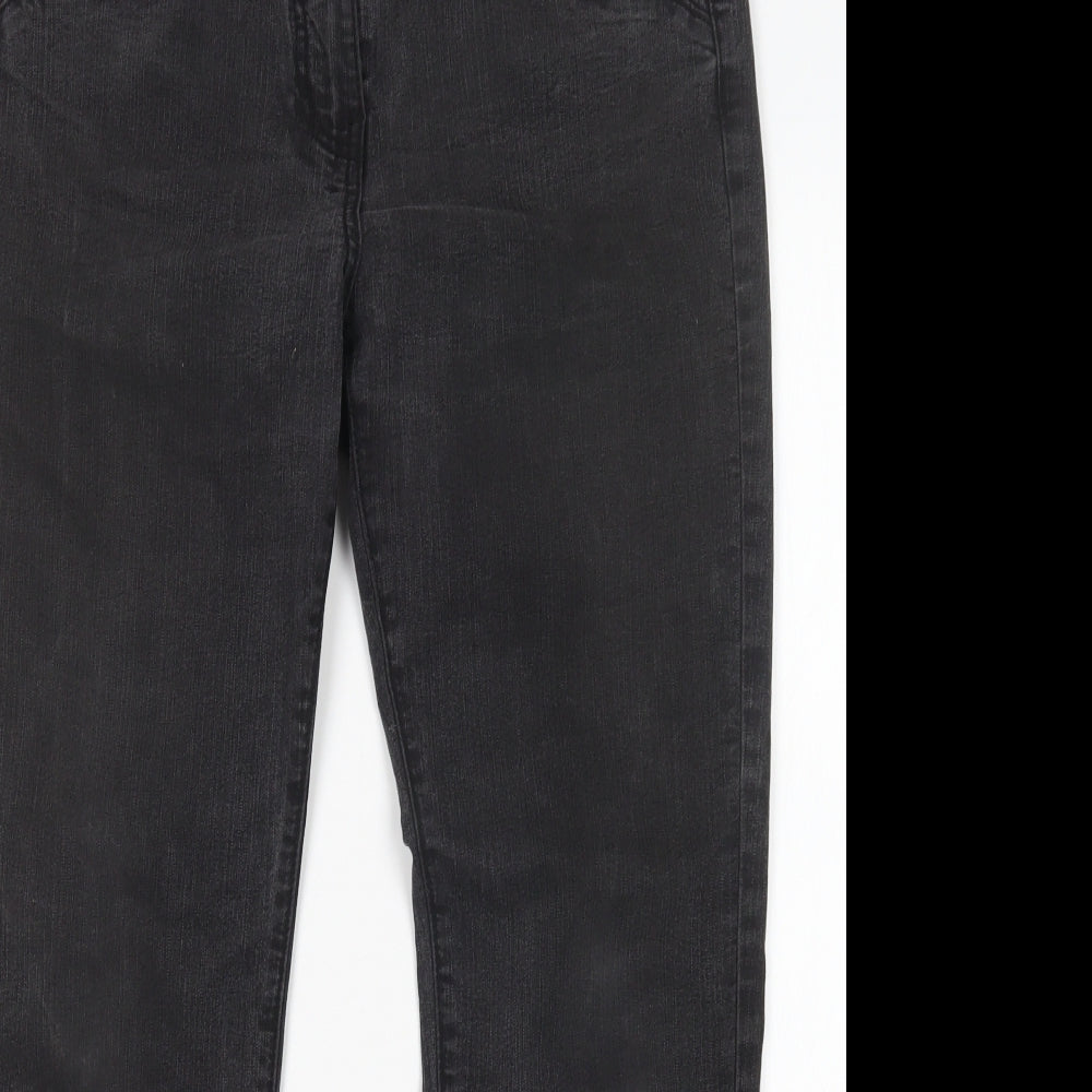 TU Womens Black  Cotton Straight Jeans Size 14 L30 in Regular