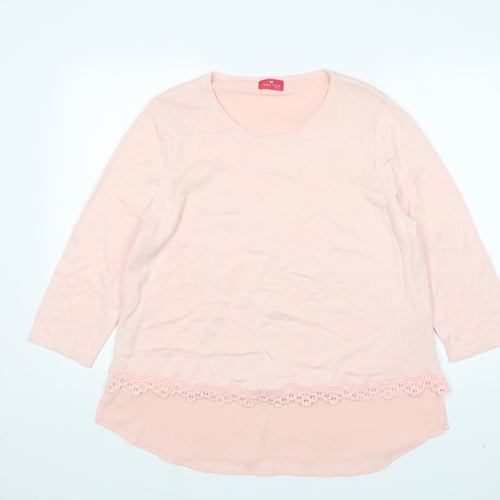 Together  Womens Pink Round Neck  Viscose Pullover Jumper Size L