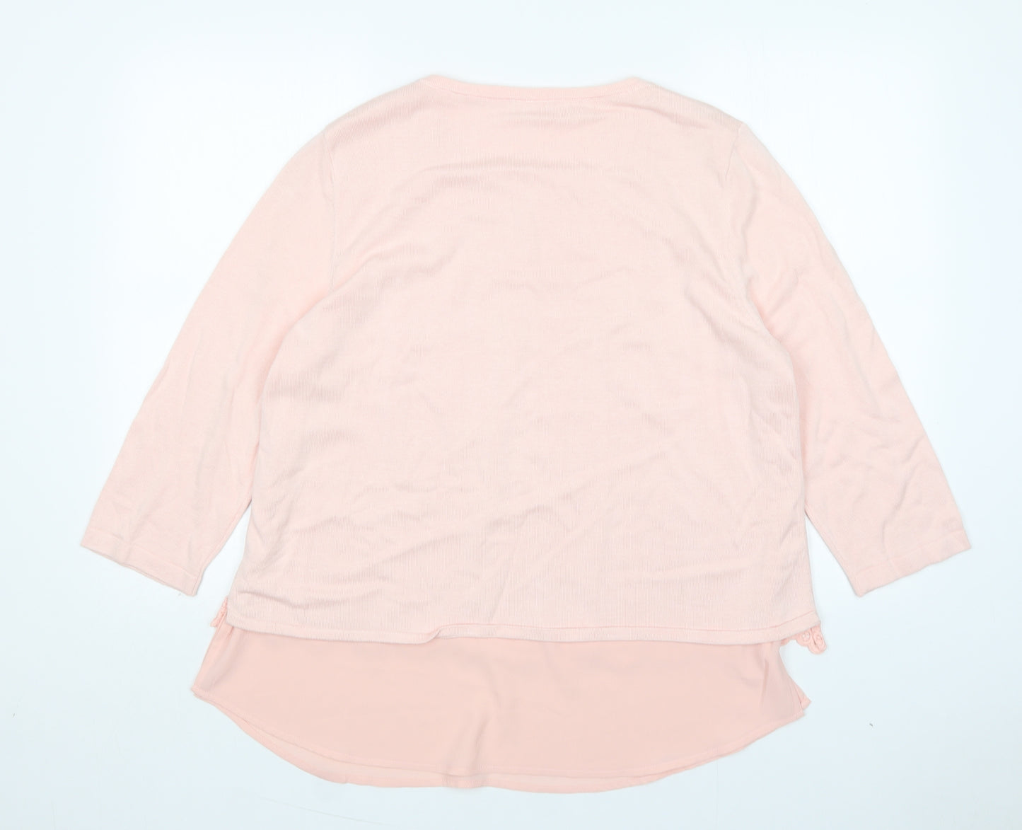 Together  Womens Pink Round Neck  Viscose Pullover Jumper Size L