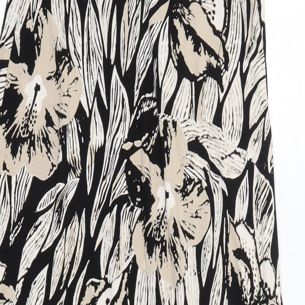 Debenhams Womens Brown Floral Cotton Maxi  Size 12  V-Neck