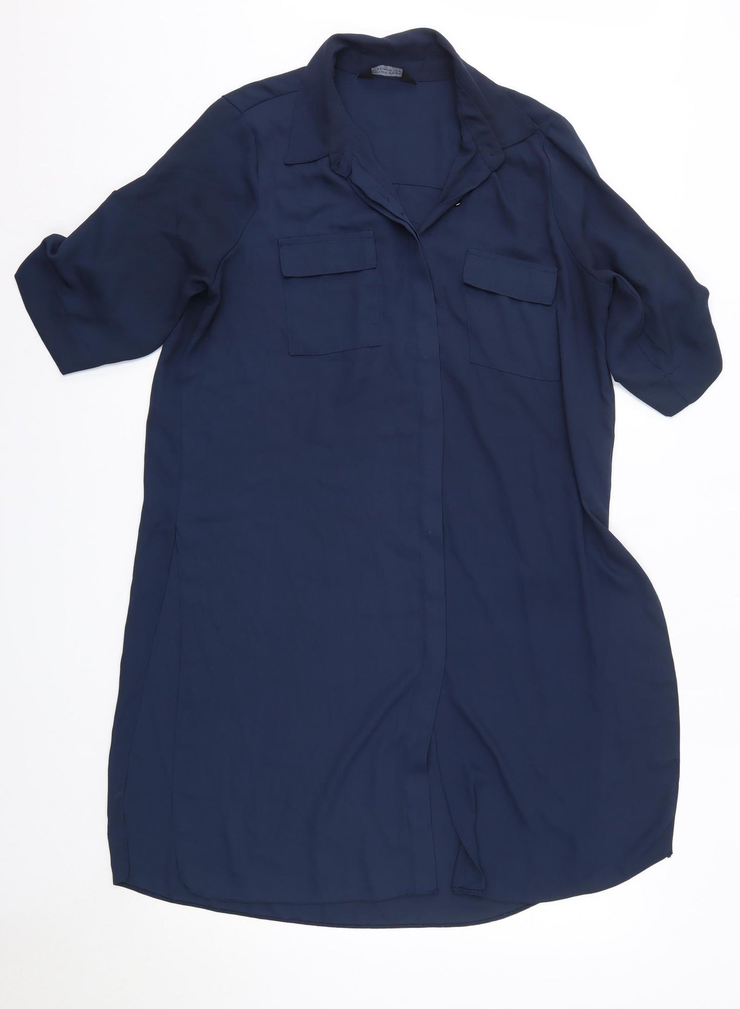 Dorothy Perkins Womens Blue  Polyester Shirt Dress  Size 14  Collared
