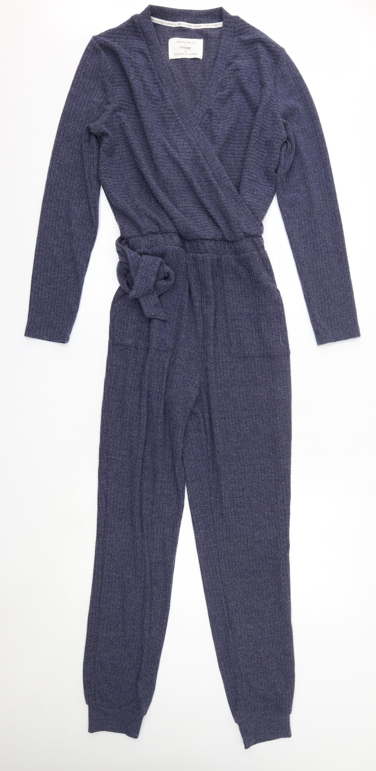 George Womens Blue Solid Polyester Top One Piece Size S