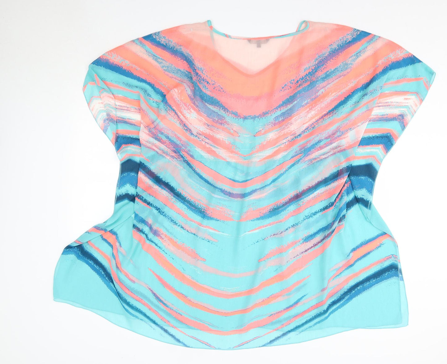 M&S Womens Multicoloured  Polyester Mini  Size XL  Round Neck  - Sheer Beach Dress