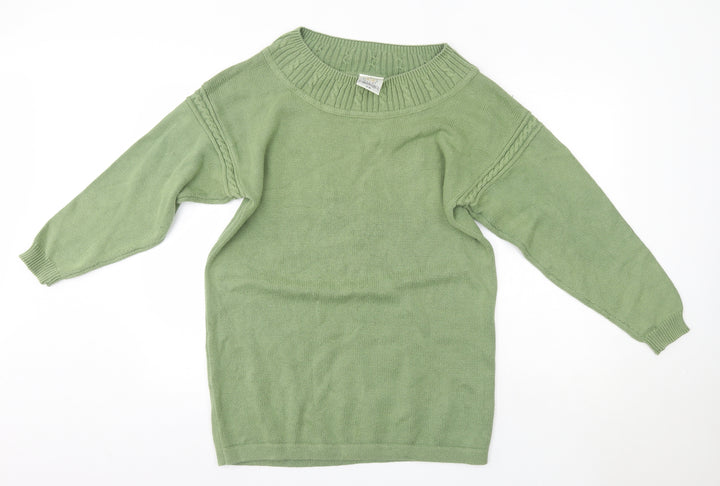 Country Casuals Mens Green Round Neck Cotton Pullover Jumper Size S