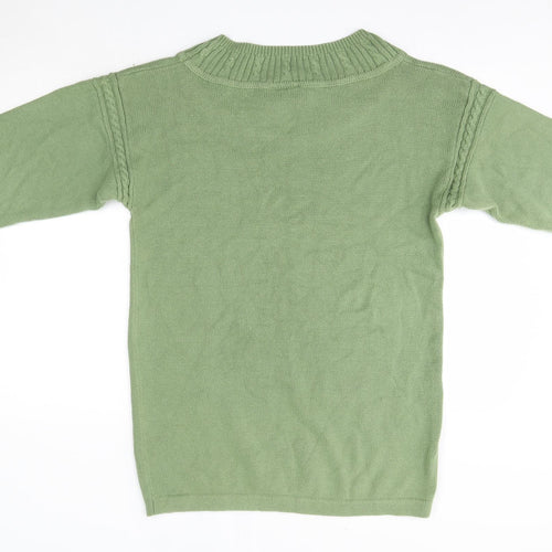 Country Casuals Mens Green Round Neck  Cotton Pullover Jumper Size S