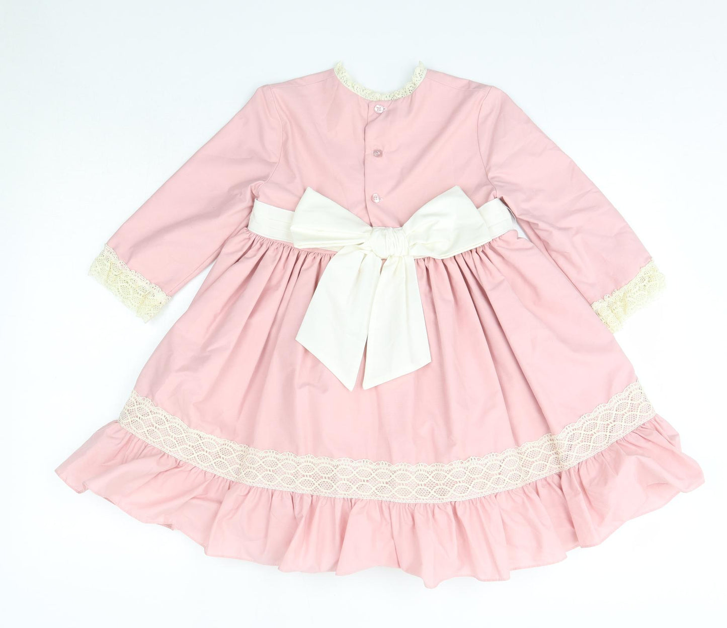 Miranda Girls Pink  Polyester Ball Gown  Size 8 Years  Round Neck