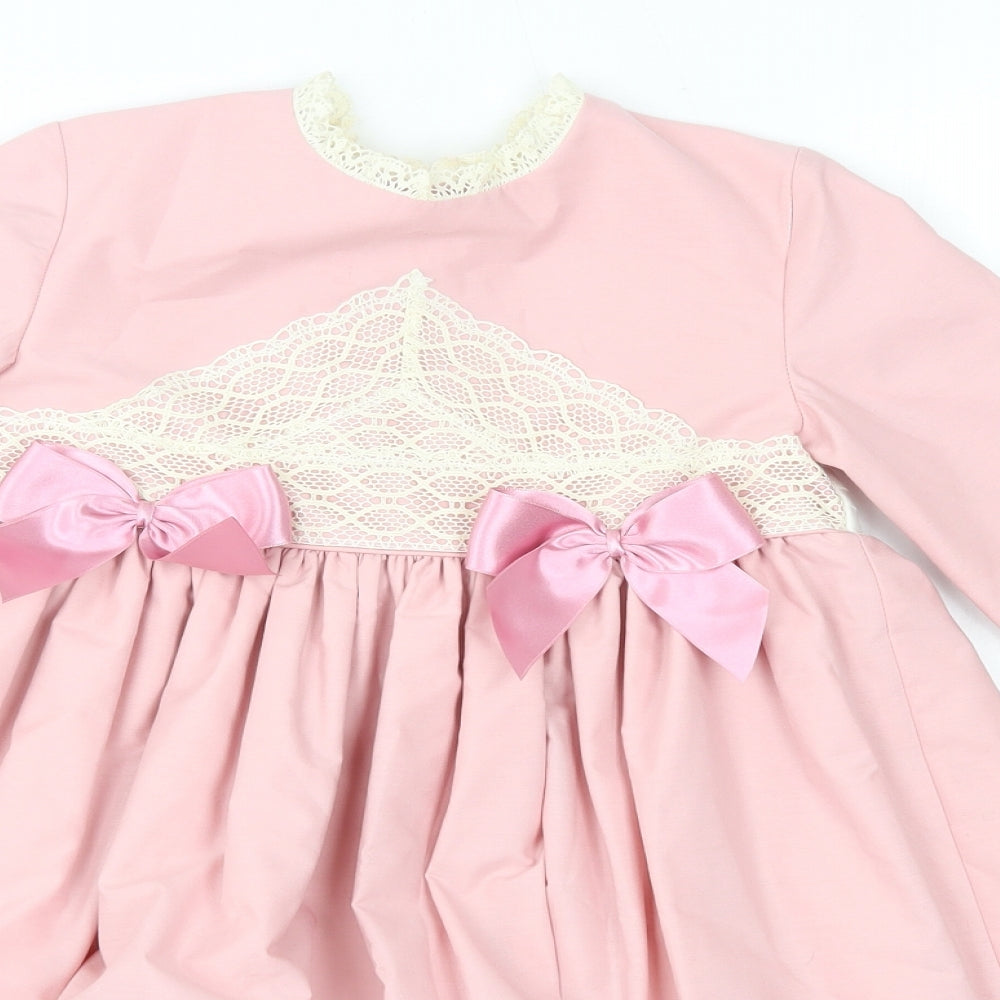 Miranda Girls Pink  Polyester Ball Gown  Size 8 Years  Round Neck