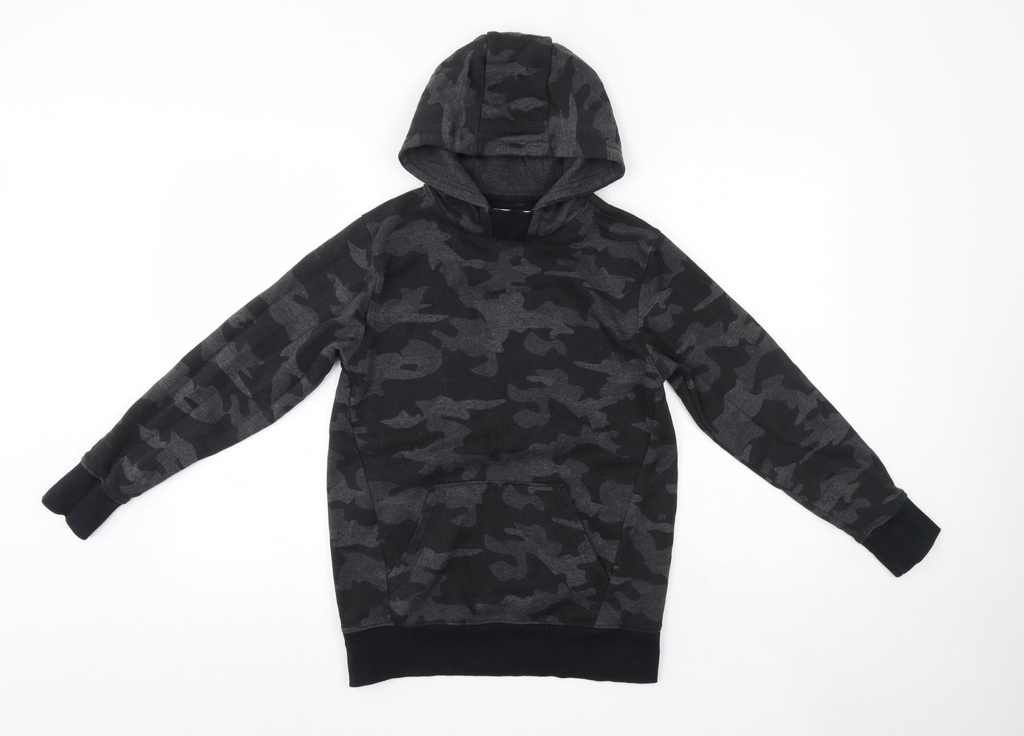 Matalan Boys Grey Camouflage Cotton Pullover Hoodie Size 12 Years
