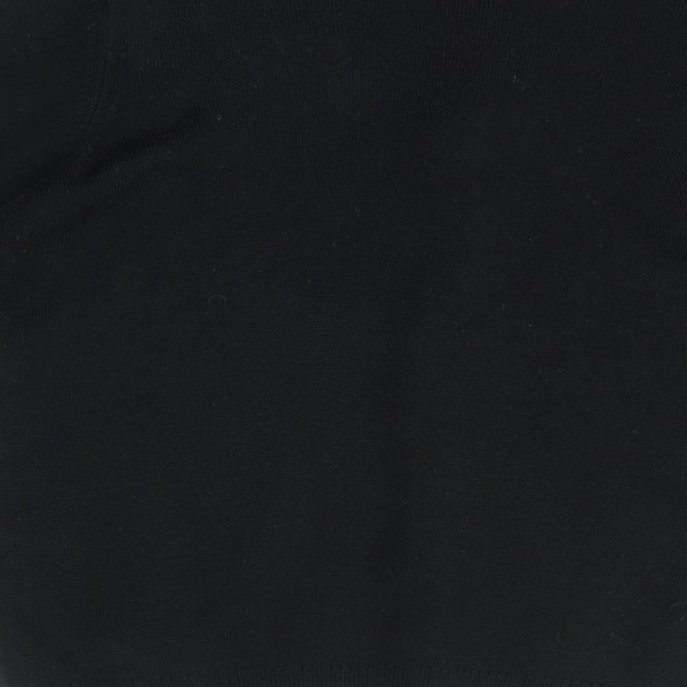 M&S Womens Black Round Neck  Acrylic Cardigan Jumper Size 8