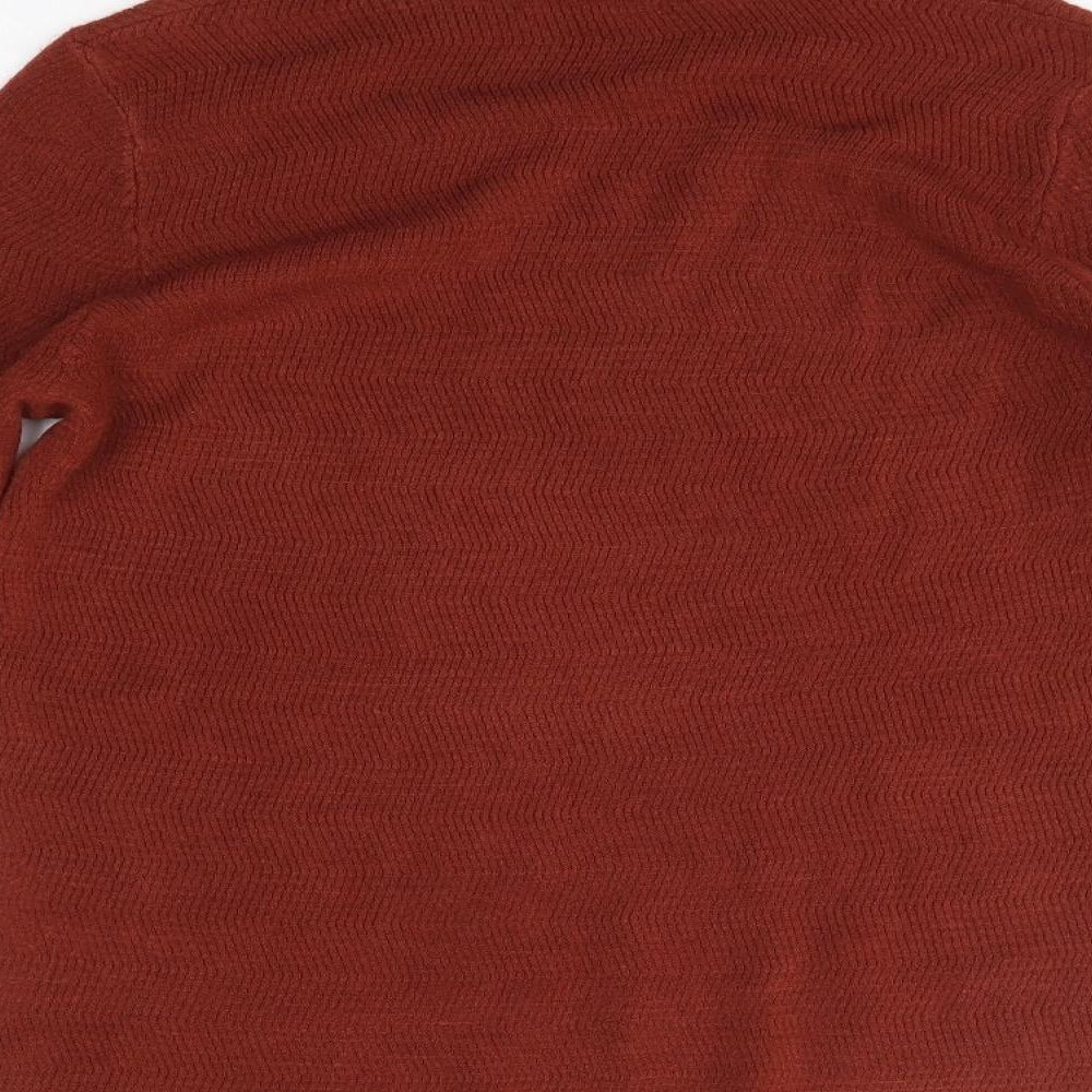 TU Womens Orange High Neck  Acrylic Pullover Jumper Size 14