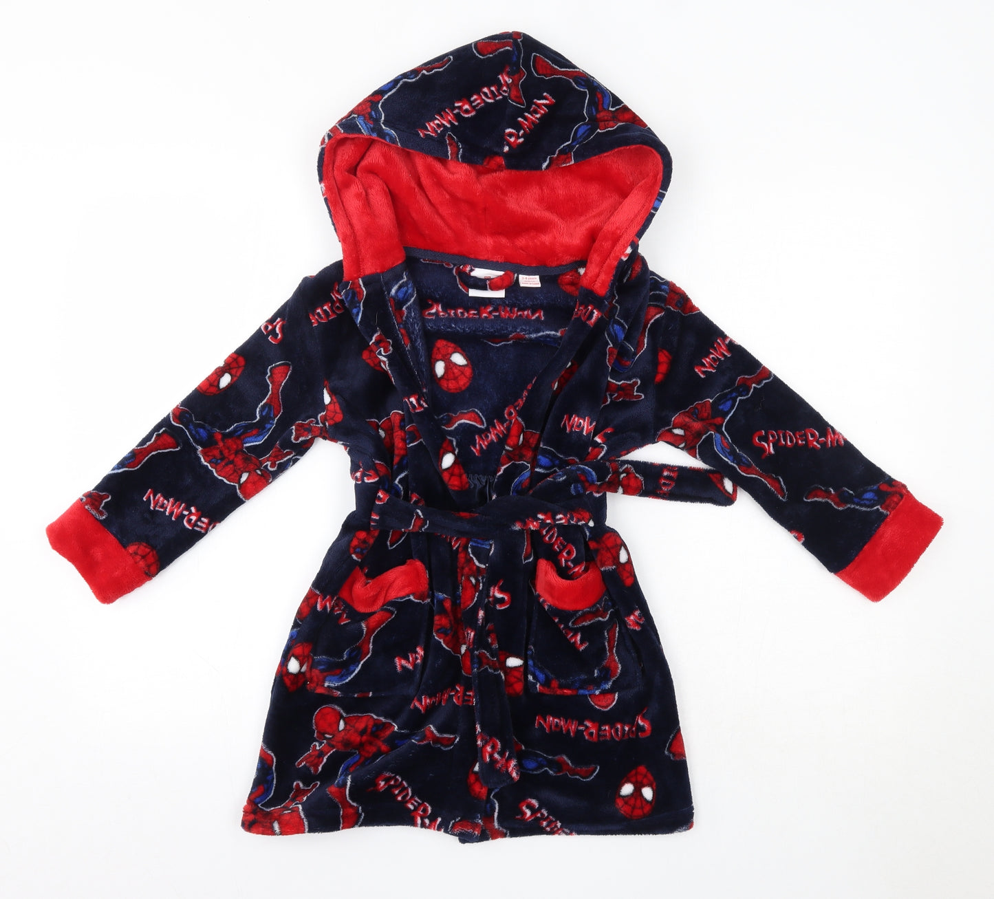 Primark Boys Multicoloured Solid Polyester  Robe Size 3-4 Years   - Spiderman
