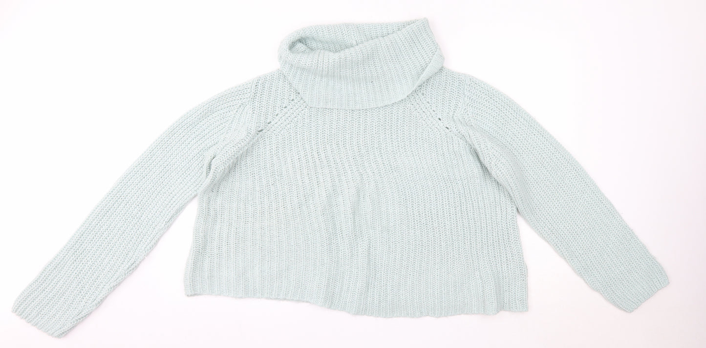 New Look Womens Blue Roll Neck  Acrylic Pullover Jumper Size 16