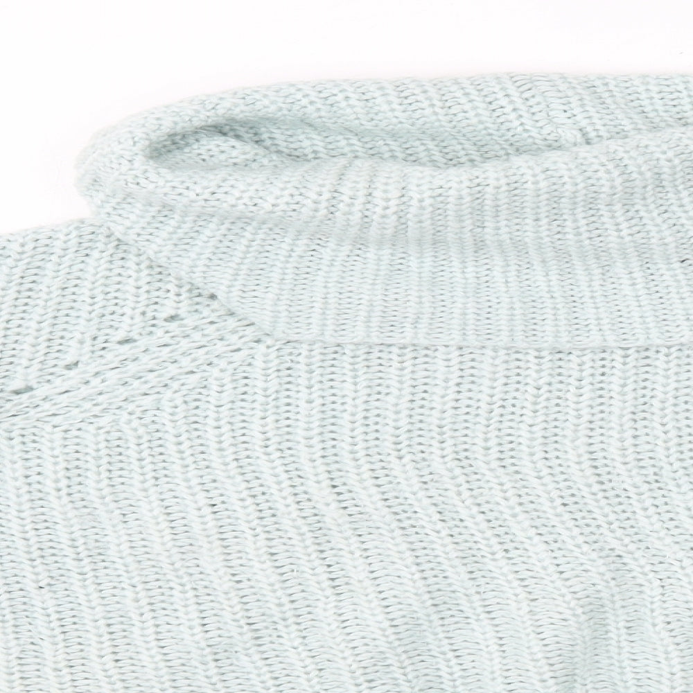 New Look Womens Blue Roll Neck  Acrylic Pullover Jumper Size 16