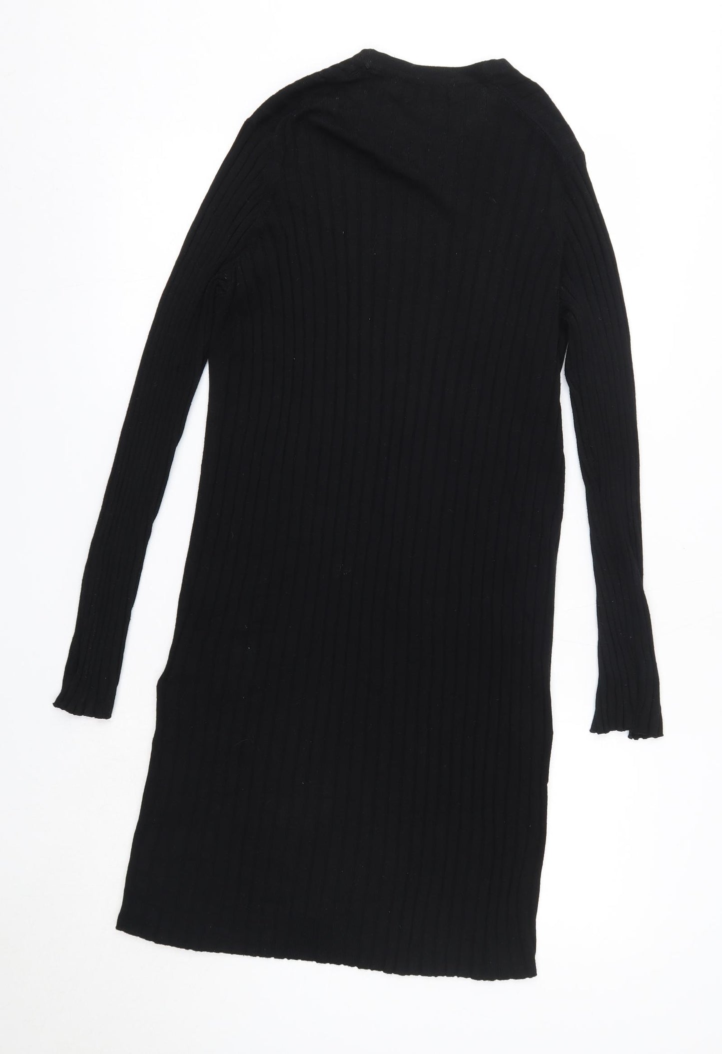 M&S Womens Black V-Neck  Viscose Cardigan Jumper Size S