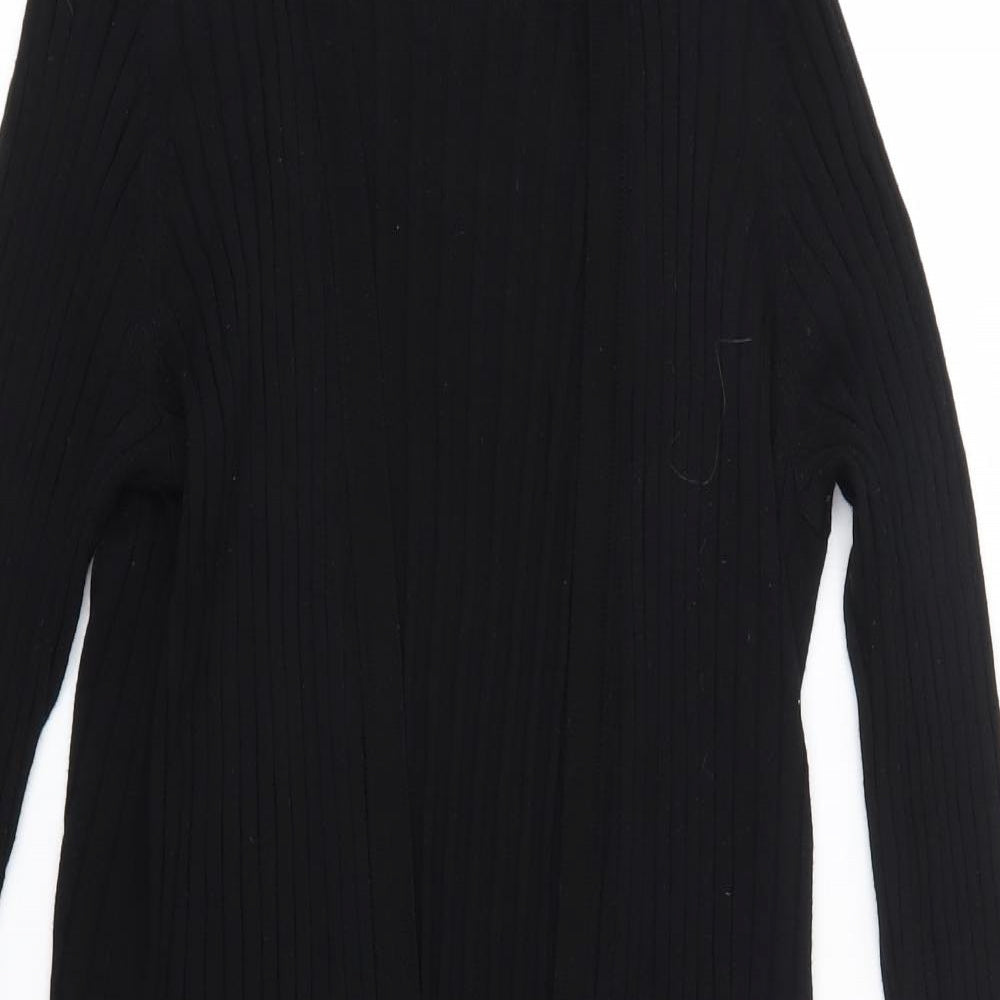 M&S Womens Black V-Neck  Viscose Cardigan Jumper Size S