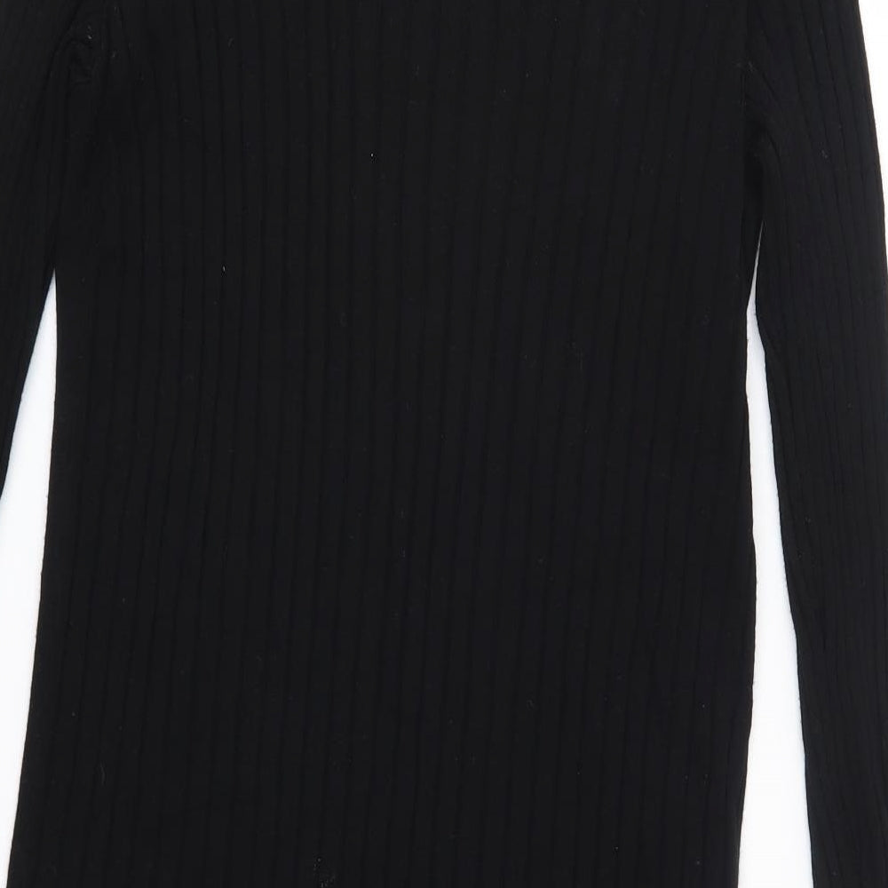 M&S Womens Black V-Neck  Viscose Cardigan Jumper Size S