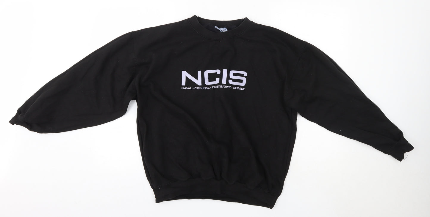 Cotton Mill Womens Black Round Neck  Cotton Pullover Jumper Size L   - NCIS