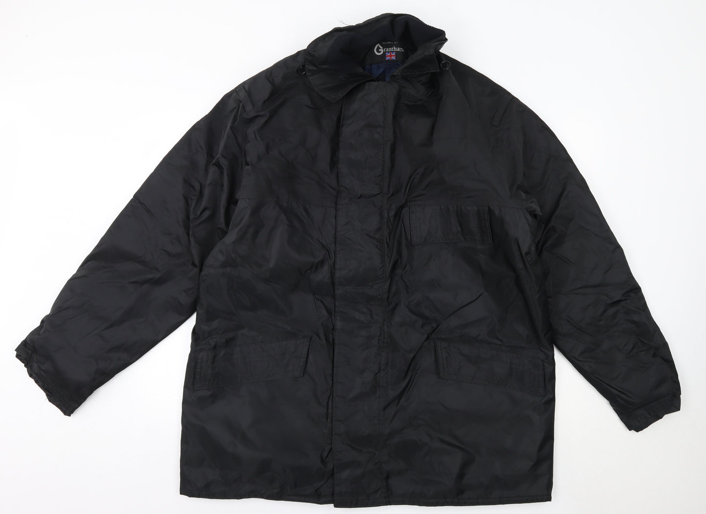 Grantham Mens Black   Overcoat Coat Size L