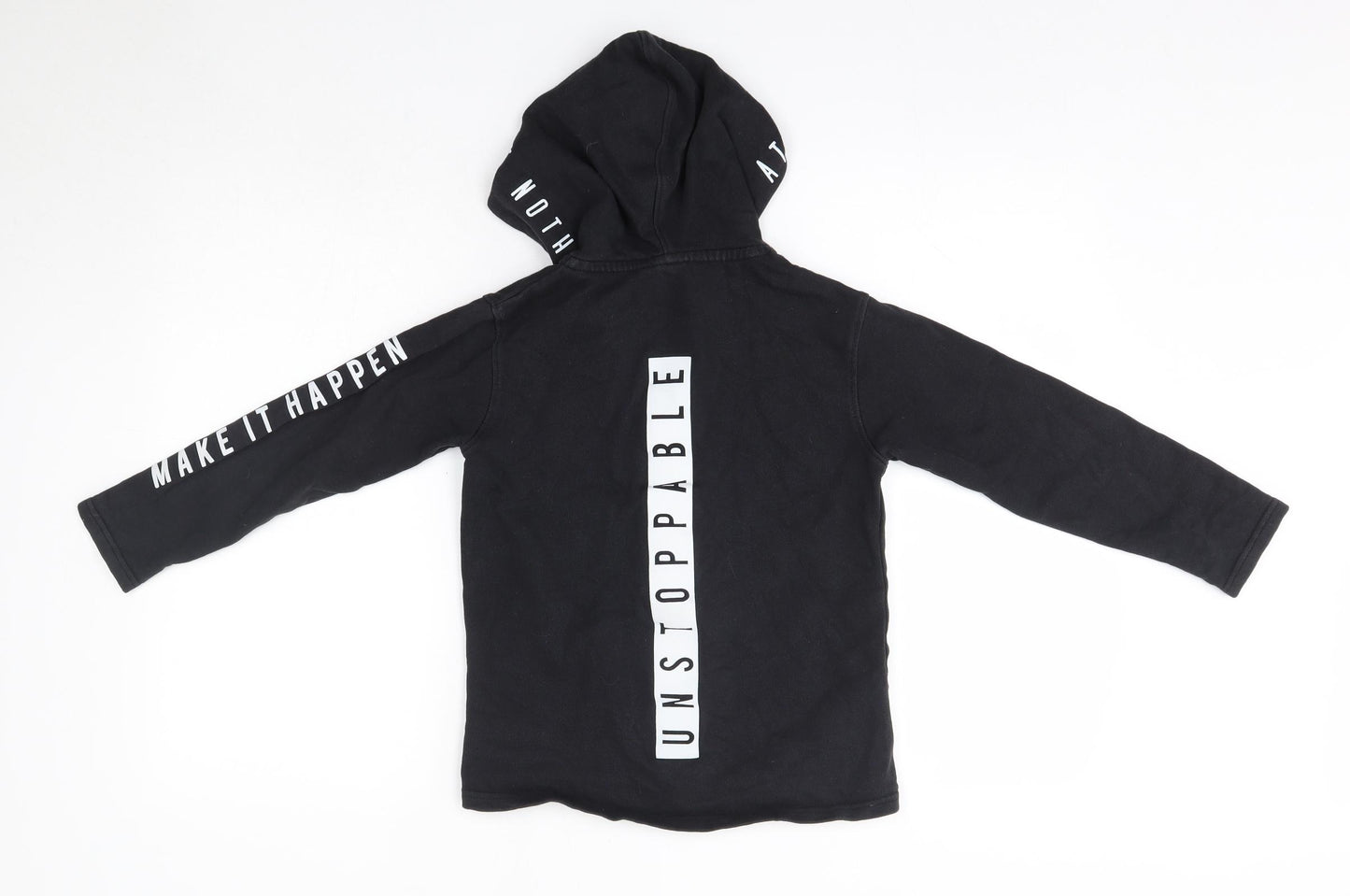 George Boys Black  Cotton Full Zip Hoodie Size 8-9 Years