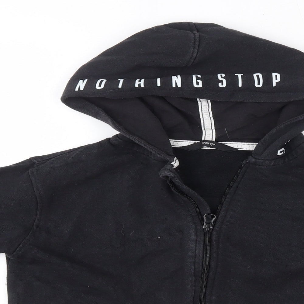 George Boys Black  Cotton Full Zip Hoodie Size 8-9 Years