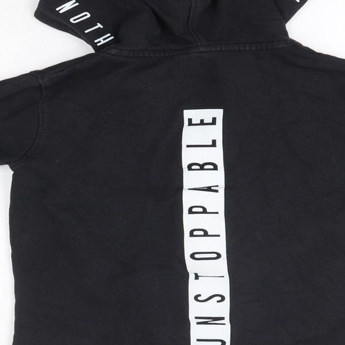 George Boys Black  Cotton Full Zip Hoodie Size 8-9 Years