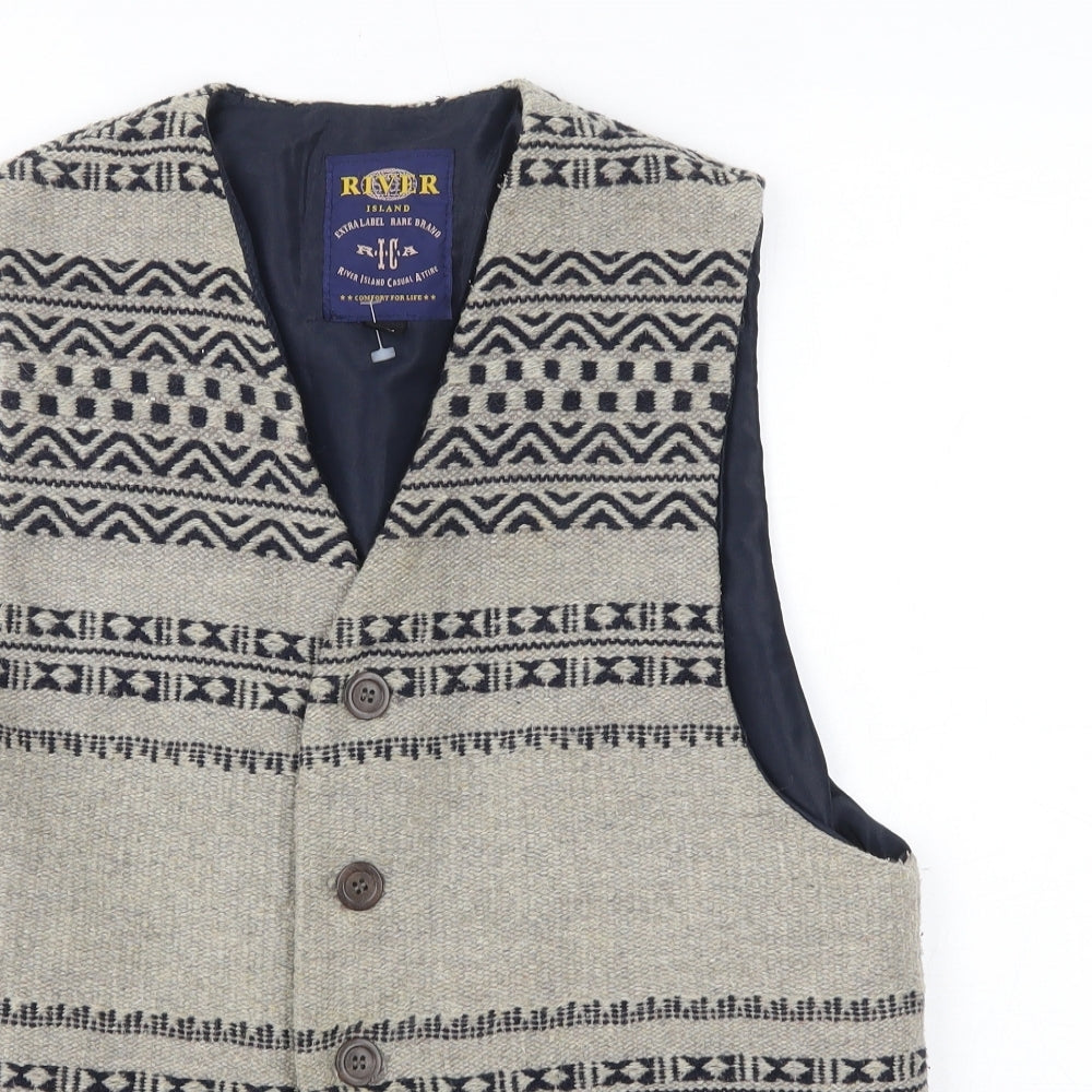 River Island Mens Brown   Jacket Waistcoat Size M