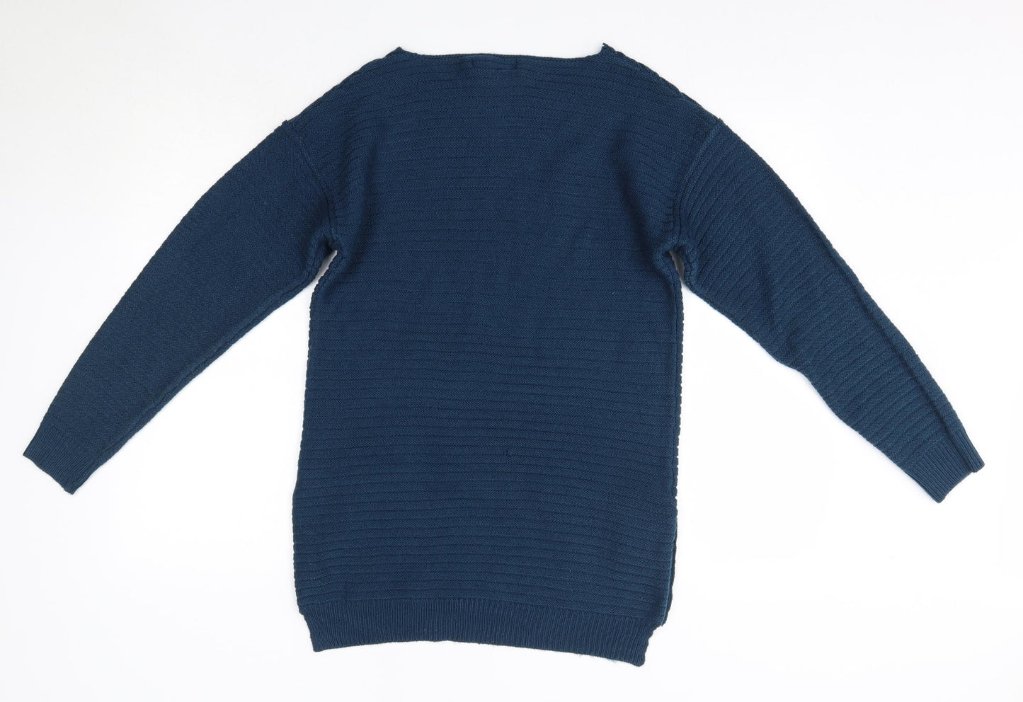 Peacocks Womens Blue Round Neck  Acrylic Pullover Jumper Size S