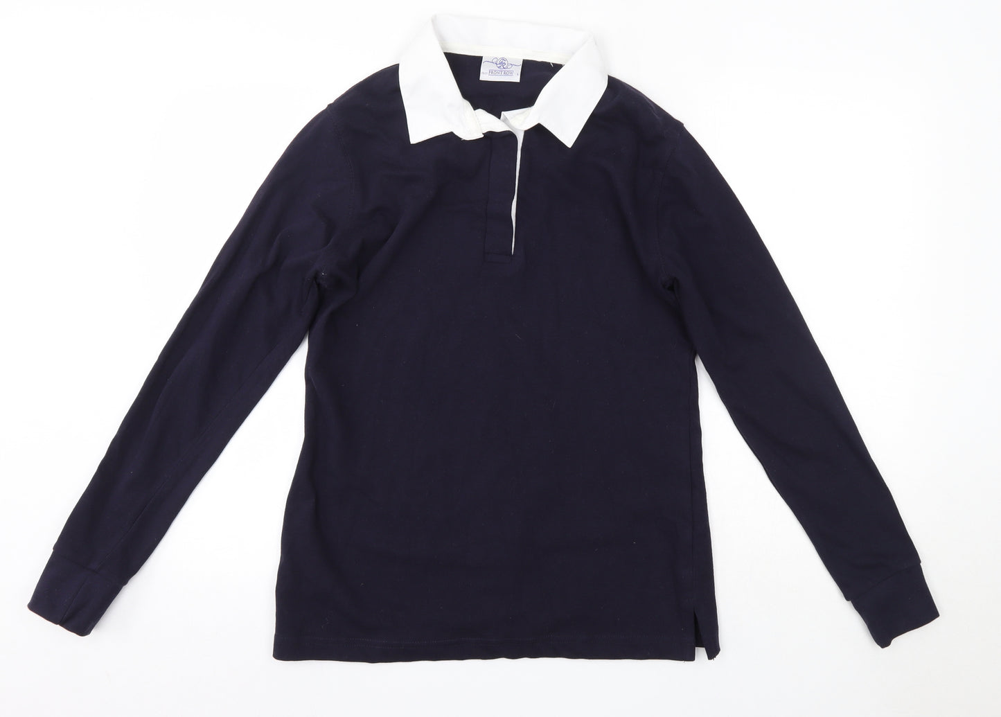 Front Row Womens Blue Collared  100% Cotton Pullover Jumper Size L