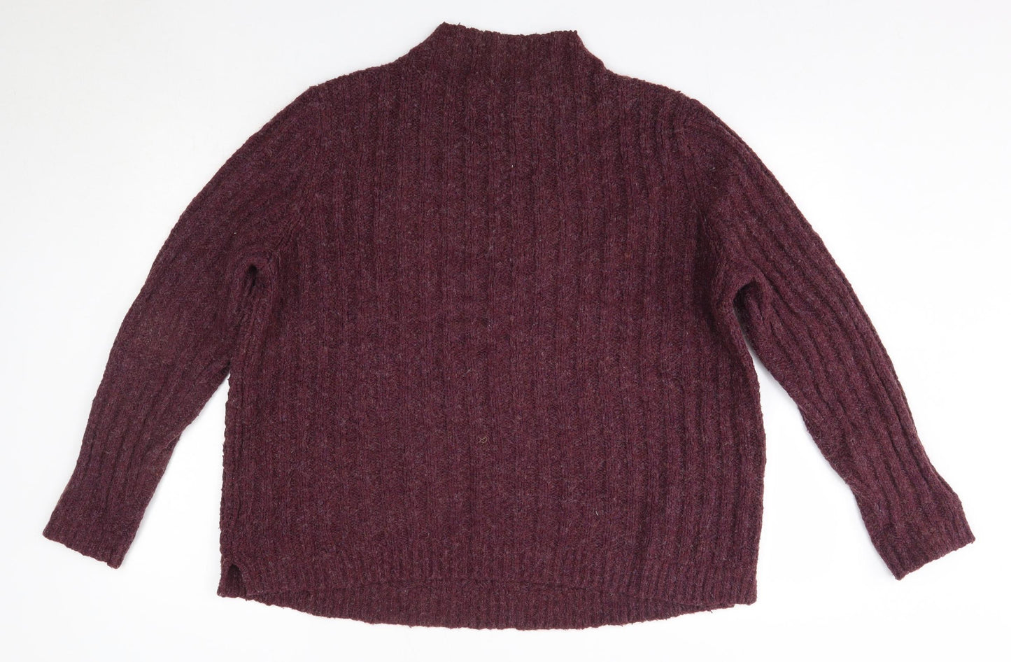 George Womens Purple High Neck  Acrylic Pullover Jumper Size 20