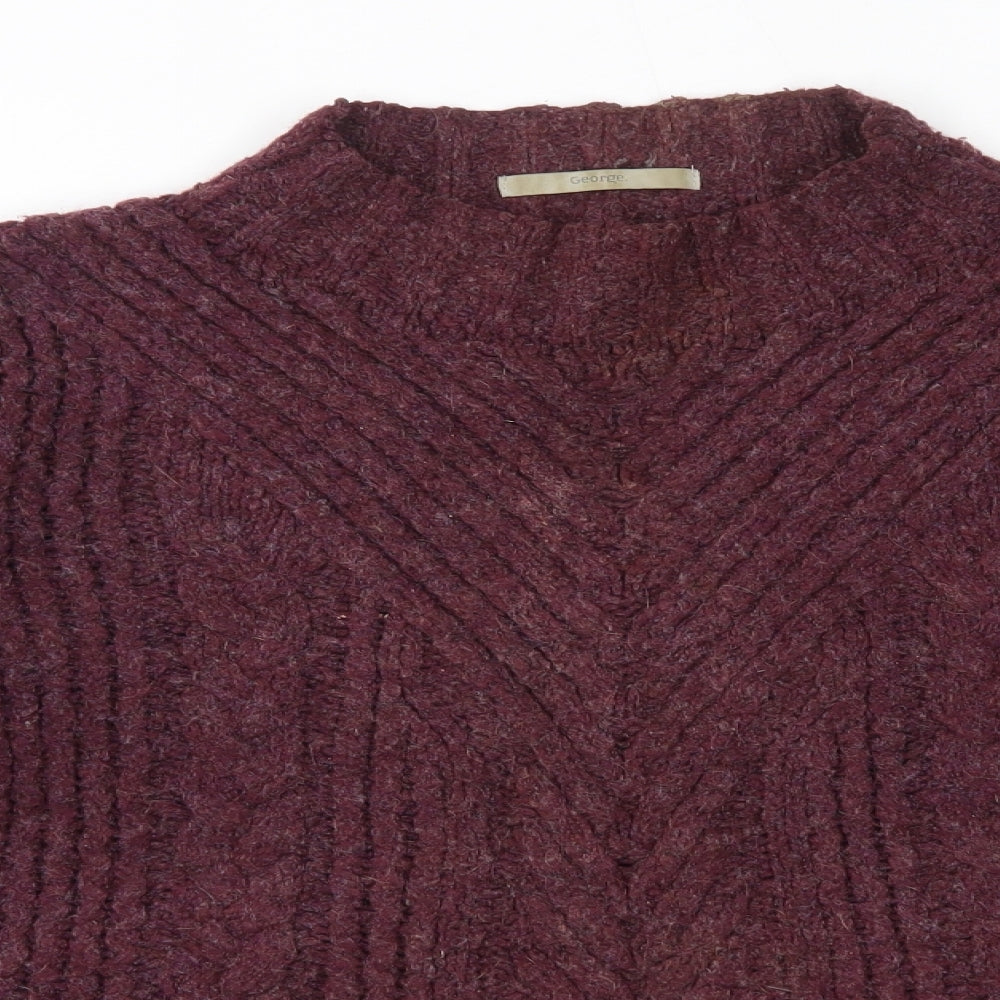 George Womens Purple High Neck  Acrylic Pullover Jumper Size 20