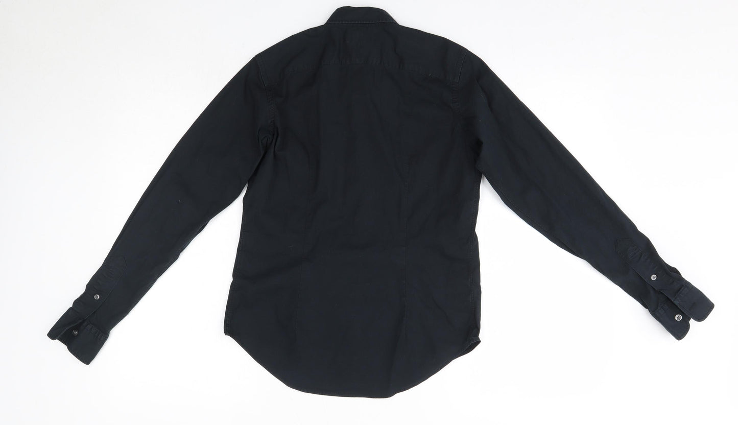 Ralph Lauren Womens Black  Cotton Basic Button-Up Size XS Collared