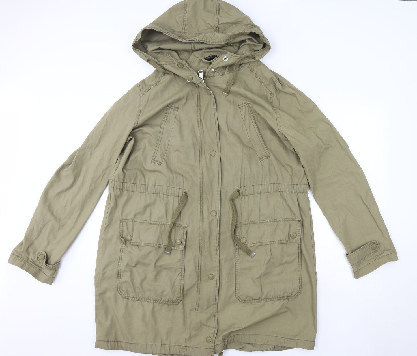 Topshop Womens Green   Parka Coat Size 14