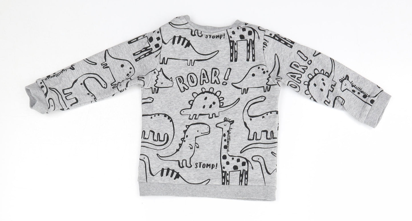 F&F Baby Grey  Cotton Pullover Jumper Size 9-12 Months