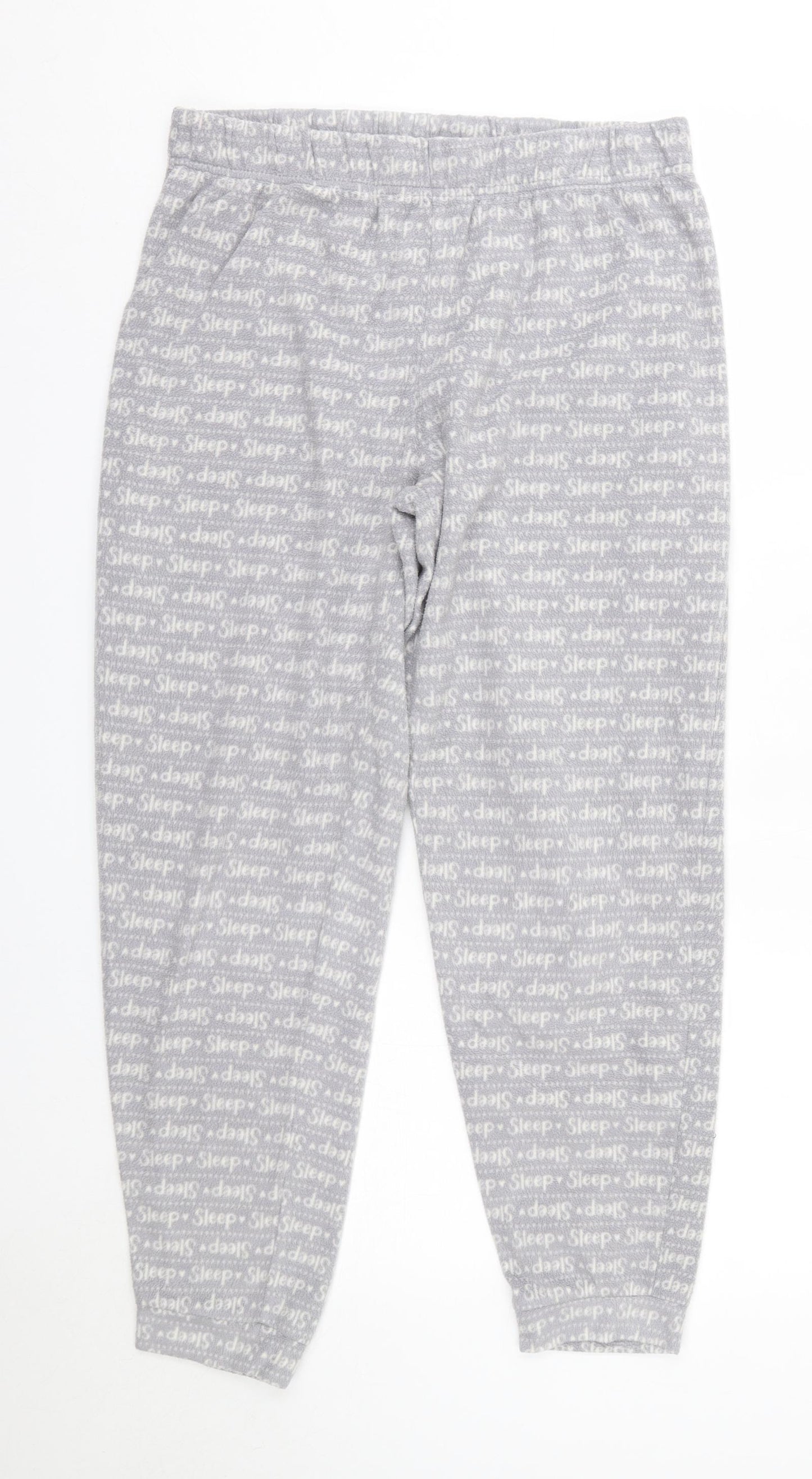 George Womens Grey Solid Polyester  Pyjama Pants Size 12