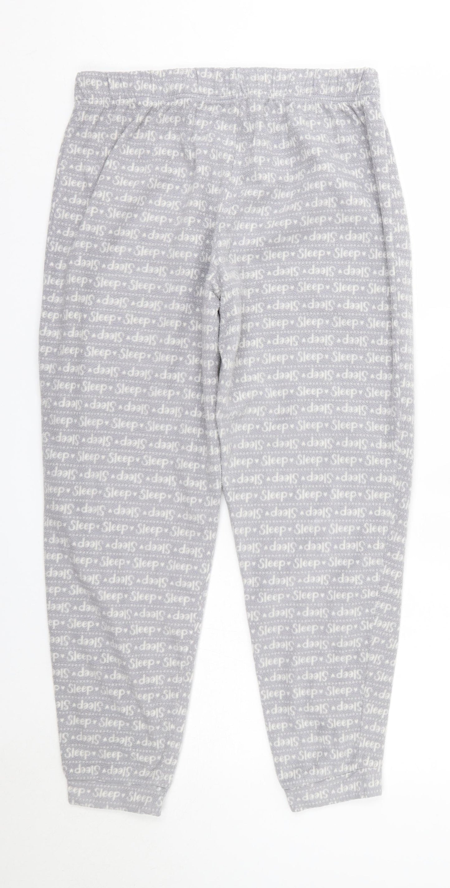 George Womens Grey Solid Polyester  Pyjama Pants Size 12