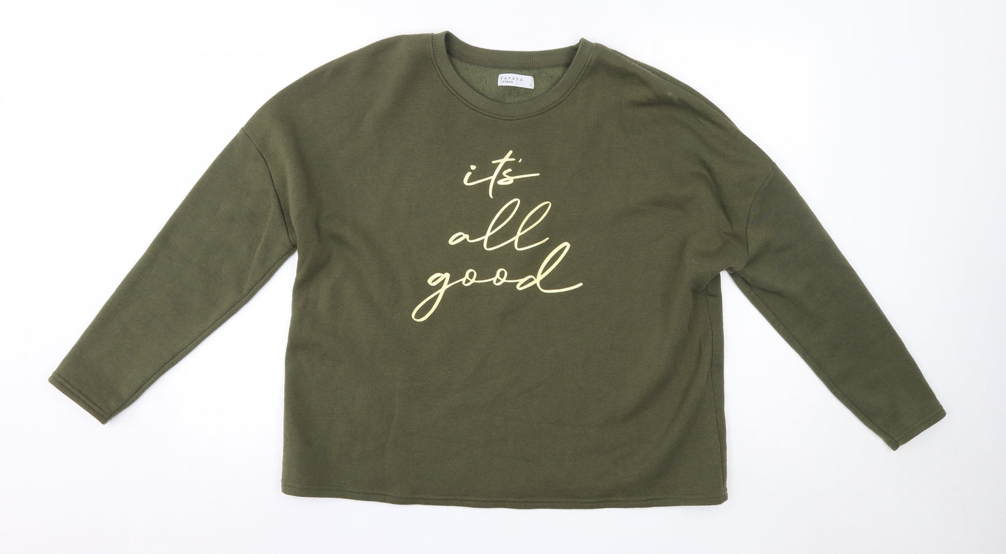 Matalan Womens Green Round Neck  Polyester Pullover Jumper Size L