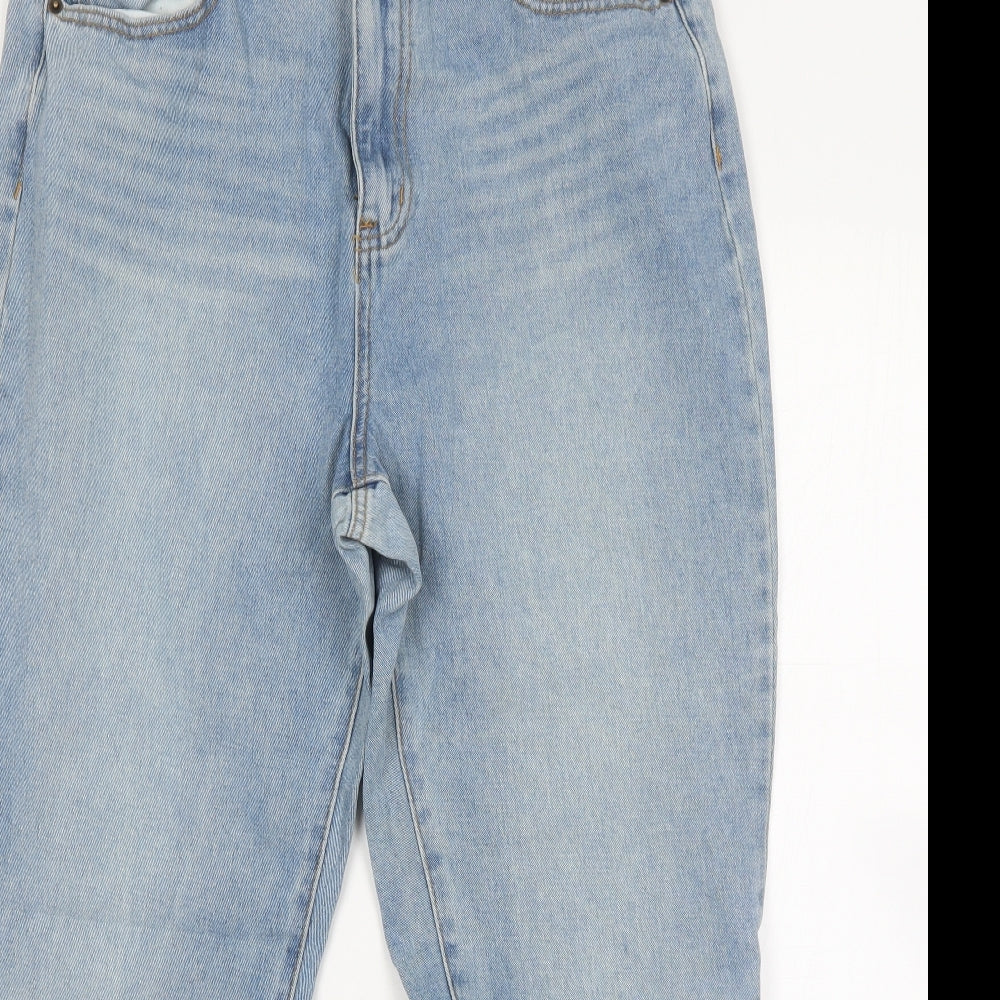 Missguided Womens Blue  Cotton Mom Jeans Size 16 L28 in Regular